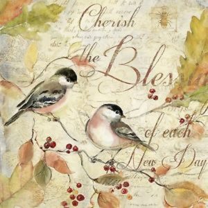 Cherish The Blessings And Each Day Decoupage Napkin