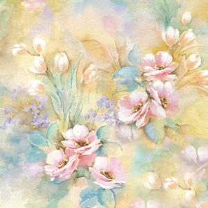 Pastel Romantic Flower Decoupage Napkin