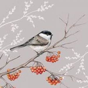 A Bird On Grey Background Decoupage Napkin
