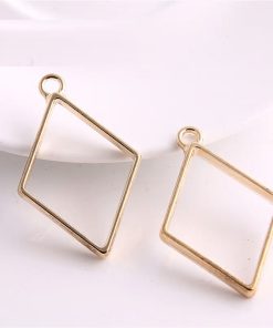 Gold Rhombus Pendant Blank Frame