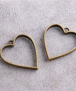 Antique Bronze Heart Pendant Blank Frame