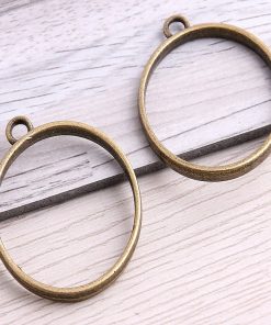 Antique Bronze Round Pendant Blank Frame