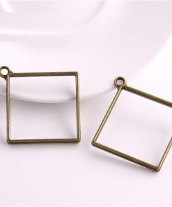 Antique Bronze Square Pendant Blank Frame