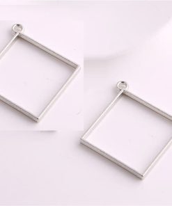 Antique Silver Square Pendant Blank Frame