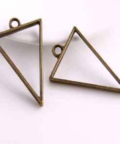 Antique Bronze Triangle Pendant Blank Frame