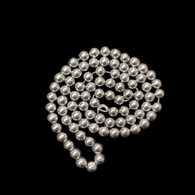 Acrylic Metallic Silver Beads 6 mm