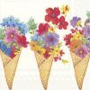 Flowers In A Cone Decoupage Napkin