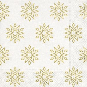 Starry White/Gold Decoupage Napkin