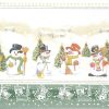 Four Snowmen With Broomstick Decoupage Napkin