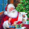 Santa Checking Wish List Decoupage Napkin