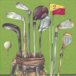 Golf In Green Background Decoupage Napkin