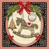 Rocking Horse In Circle Decoupage Napkin