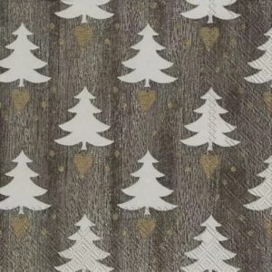 Trees In Grey Background Decoupage Napkin