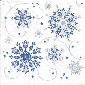 Blue Snowflake Decoupage Napkin