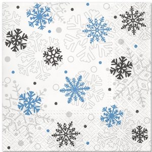Black And Blue Snowflake Decoupage Napkin
