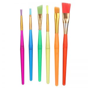 Set of 6 Different Sizes Synthetic Flat Paint Brush
