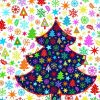 Colourful Christmas Tree Decoupage Napkin