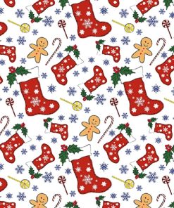 Christmas Stockings And Gingerbread Man Decoupage Napkin