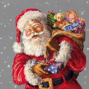 Santa With Gifts Decoupage Napkin