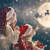 Children Seeing Santa With Sleigh Decoupage Napkin