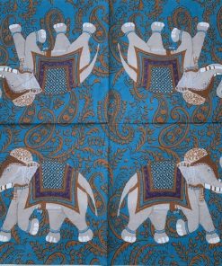 Grey Elephant With Blue Background Decoupage Napkin