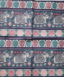 Two Elephants With Flower Pattern Decoupage Napkin