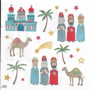 Three Kings And Camel Decoupage Napkin