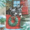Two Donkeys With Robin Decoupage Napkin
