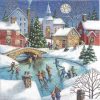 Children Winter Ice Skating Decoupage Napkin
