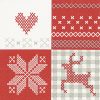 Christmas Crossstich Decoupage Napkin