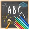 Black Board With Colour Pencils Decoupage Napkin