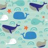 Blue Whales With Starfish Decoupage Napkin