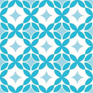 Blue Flower Tile Pattern Decoupage Napkin