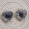 Heart Glass Pendant - Purple