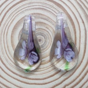 Tear Drop Glass Pendant - Purple