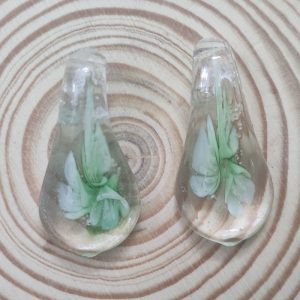 Tear Drop Glass Pendant - Green