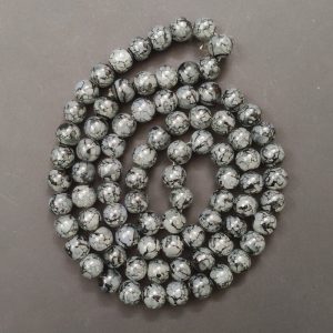 Double Shade Black Round Glass Beads