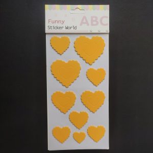Foam Stickers - Yellow Hart