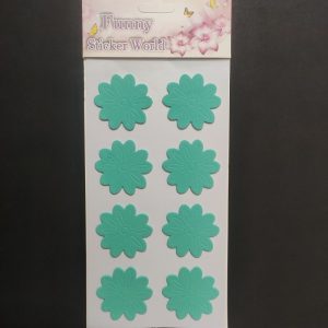 Foam Stickers - Turquoise Green Flower