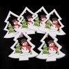 Christmas Tree And Snowman Wooden Embellishment