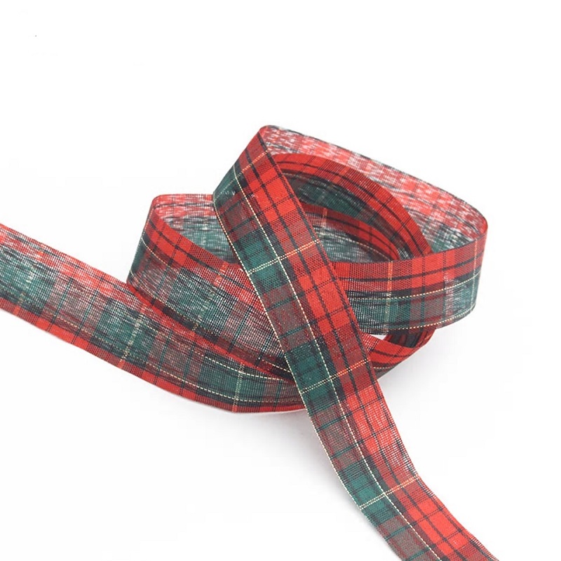 plaid grosgrain ribbon