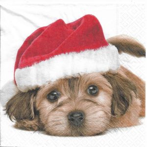 Santa Dog Decoupage Napkin