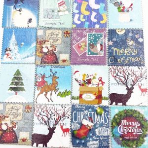 Mixed Christmas And Winter Theme  Post Stamp Wooden Buttons