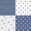 Small Anchors And Hearts Decoupage Napkin