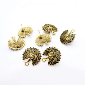 Antique Gold Peacock Earrings
