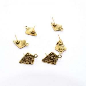 Antique Gold Tear Drop Pattern Earrings