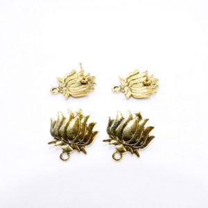 Antique Gold Lotus Pattern Earrings