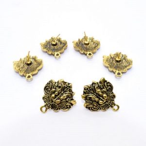 Antique Gold Leaf Pattern Earrings