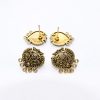 Antique Gold  Tear Drop Pattern Earrings