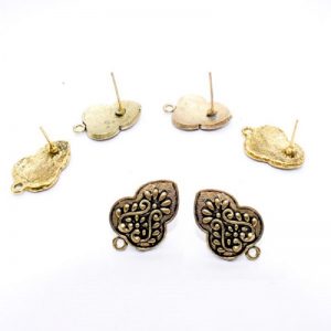 Antique Gold Leaf Pattern Earrings